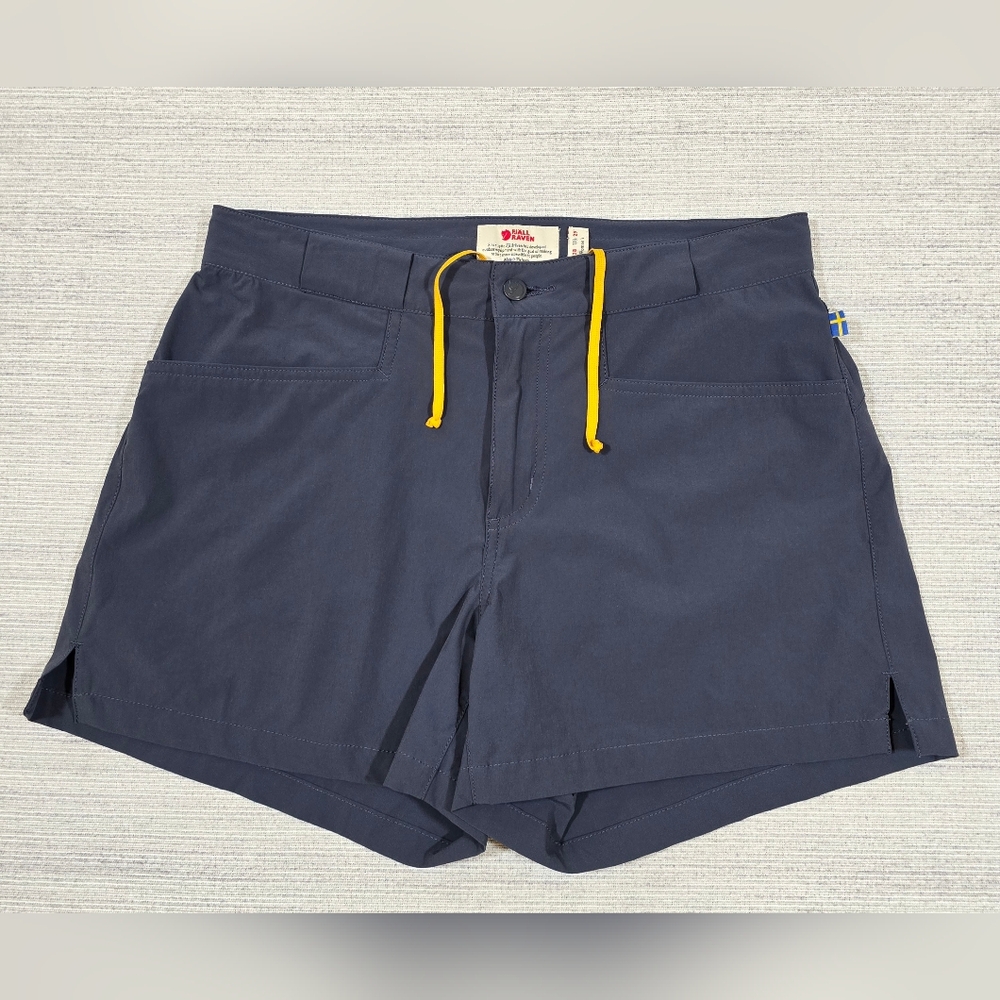 Fjallraven High Coast Lite Shorts Womens 29 Navy Stretch Hiking Outdoor Trail